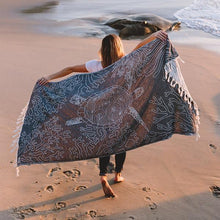 Load image into Gallery viewer, Black Sea Turtle Reef Towel